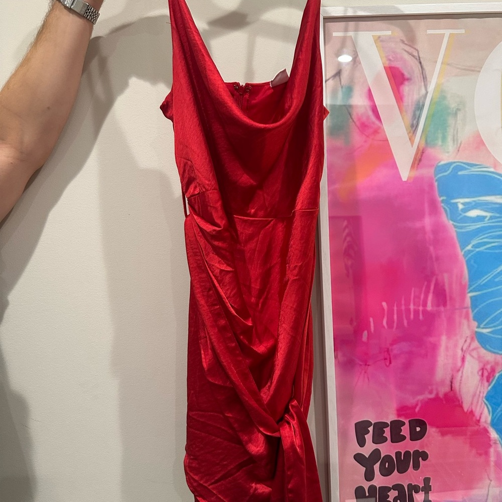 Red Satin Dress